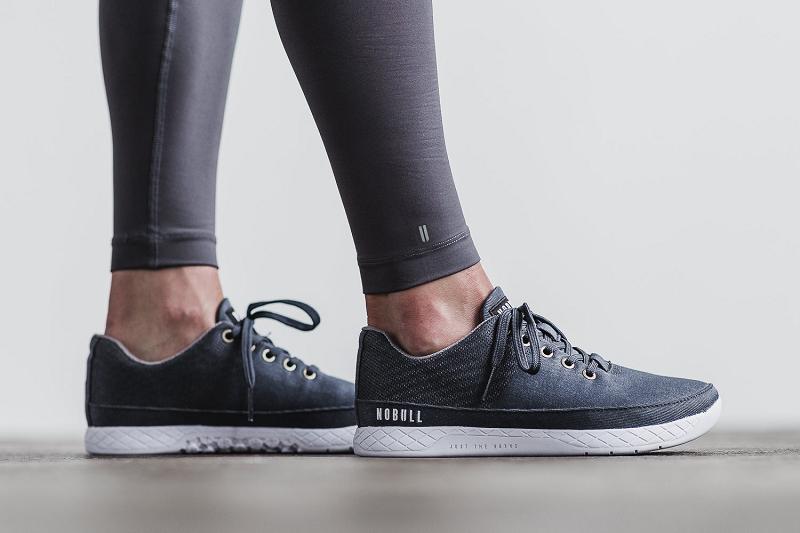 Women's Nobull Denim Canvas Trainers Dark / Blue | SG N2823W